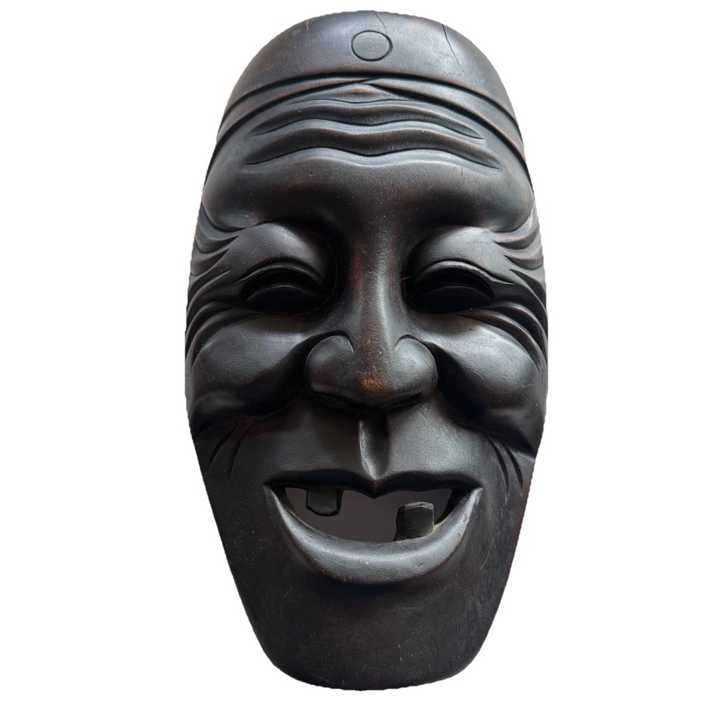 Large Hand Carved African Mask Wall Hang 13.5x8x3